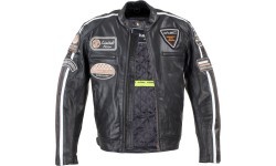 Vīriešu ādas motociklista jaka W-TEC Black Cracker - Melna