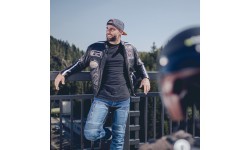 Men’s Leather Motorcycle Jacket W-TEC Black Cracker - Black