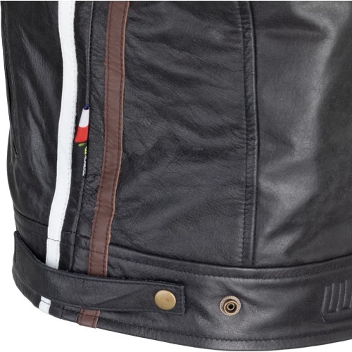 Vīriešu ādas motociklista jaka W-TEC Black Cracker - Melna