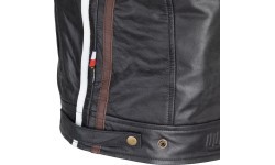 Men’s Leather Motorcycle Jacket W-TEC Black Cracker - Black