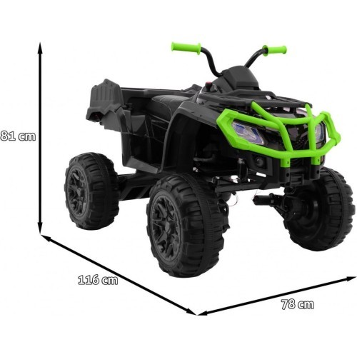 Kvadricikls Quad XL ATV ar tālvadības pulti 2,4 GHz, melns ar zaļu