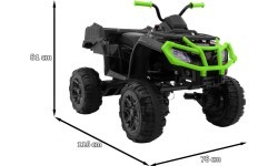 Kvadricikls Quad XL ATV ar tālvadības pulti 2,4 GHz, melns ar zaļu