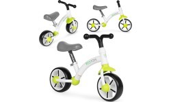 Bērnu distanču velosipēds ar EVA riteņiem, seglu regulēšana, zaļš ECOTOYS