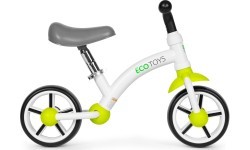 Bērnu distanču velosipēds ar EVA riteņiem, seglu regulēšana, zaļš ECOTOYS