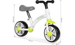 Bērnu distanču velosipēds ar EVA riteņiem, seglu regulēšana, zaļš ECOTOYS
