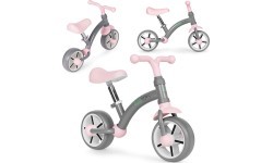 Bērnu trīsritenis ECOTOYS ar EVA riteņiem un regulējamu sēdekli, pelēks