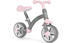 Bērnu trīsritenis ECOTOYS ar EVA riteņiem un regulējamu sēdekli, pelēks