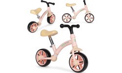 Bērnu trīsritenis ar EVA riteņiem un regulējamu sēdekli, rozā, ECOTOYS
