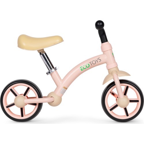 Bērnu trīsritenis ar EVA riteņiem un regulējamu sēdekli, rozā, ECOTOYS