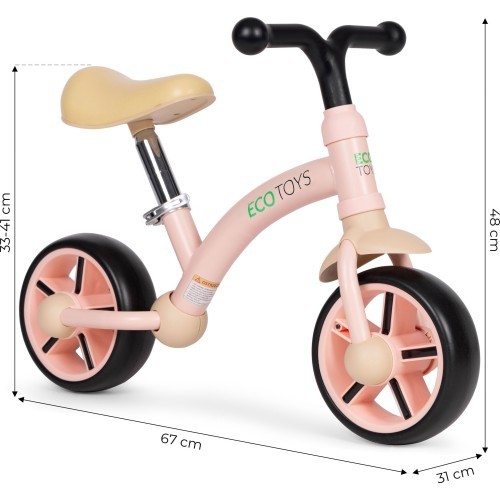 Children's cross-country bicycle EVA wheels saddle adjustment pink ECOTOYS