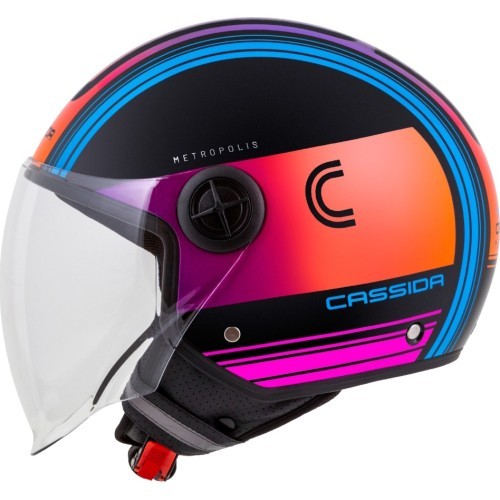 Motorcycle Helmet Cassida Handy Metropolis Black/Teal/Gradient