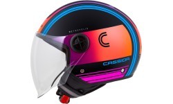 Motocikla ķivere Cassida Handy Metropolis melna / zilganzaļa / gradienta