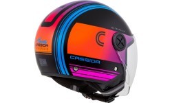 Motocikla ķivere Cassida Handy Metropolis melna / zilganzaļa / gradienta