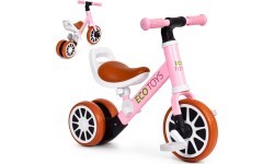 Cross-country trīsritenis ar pedāļiem 2in1 rozā ECOTOYS
