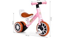 Cross-country trīsritenis ar pedāļiem 2in1 rozā ECOTOYS
