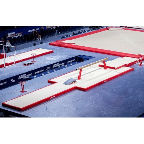 TRADITIONAL LANDING MAT FOR RINGS - BEAM - ASYMMETRIC, PARALLEL AND HIGH BARS - WITH BIB ACROSS WIDTH - 200 x 200 x 20 cm