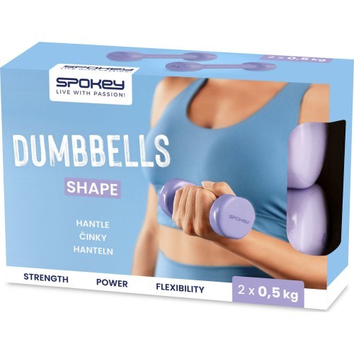 A set of vinyl dumbbells Spokey SHAPE 2x 0,5 kg