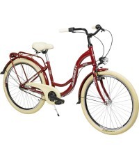Dviratis AZIMUT Vintage 26" 3 ātrumi 2023 bordo krēmkrāsas spīdīgs