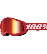 Детские очки для мотокросса 100% Strata 2 Youth Mirror - Красный, красное плекси