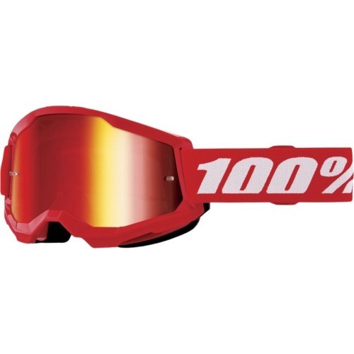 Детские очки для мотокросса 100% Strata 2 Youth Mirror - Красный, красное плекси