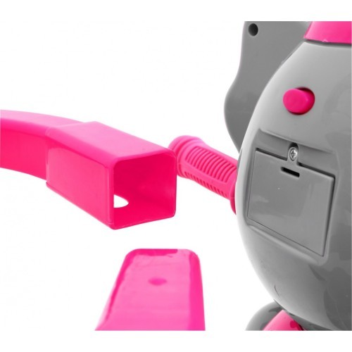 Trīsriteņu bērnu velosipēds Elephant Pink + skaņas + jumtiņš + barjera + kāju balsts + rokturis + soma
