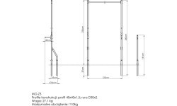 Ārējais pievilkšanās stienis ar maisiņu turētāju un īsām margām MO-Z3 - Marbo Sport