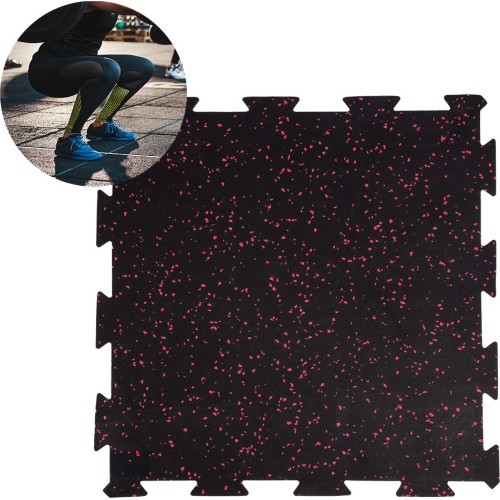 Прочный напольный коврик inSPORTline Puzeko 50 x 50 x 1 см - Черный/красный