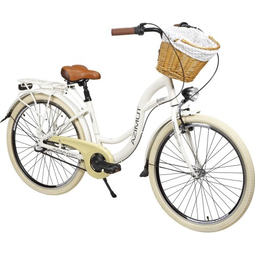 Двиратис AZIMUT Sarema ALU 26" 3-speed 2023 светло-кремовый блестящий