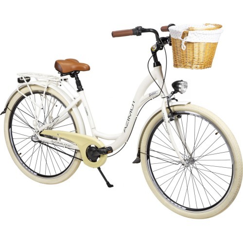 Двиратис AZIMUT Sarema ALU 28" 3-speed 2023 светло-кремовый блестящий