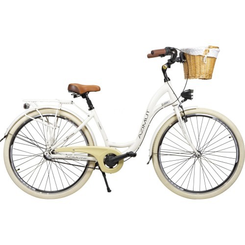 Двиратис AZIMUT Sarema ALU 28" 3-speed 2023 светло-кремовый блестящий