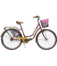 Dviratis AZIMUT Retro Lux 28" 2023 bordo spīdīgs