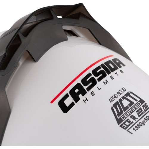 Motocikla ķivere Cassida Aero Solid balta/melna