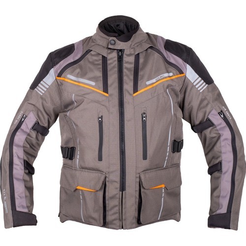 Touring Motorcycle Jacket W-TEC Smackton -  Grey/Orange 