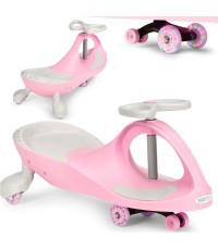 Gravitācijas braucamais transportlīdzeklis bērniem LED riteņi rozā ECOTOYS