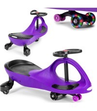 Gravitācijas braucamais transportlīdzeklis bērniem LED riteņi violeta ECOTOYS