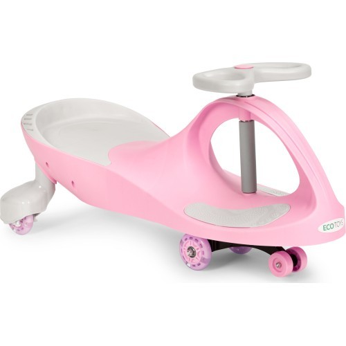 Bērnu braucamā mašīna ar LED riteņiem, rozā, ECOTOYS