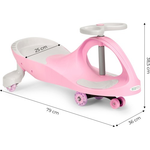 Gravity ride vehicle for kids LED wheels pink ECOTOYS