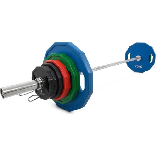 Newton Fitness OP-100 ar gumiju pārklāts olimpisko svaru komplekts