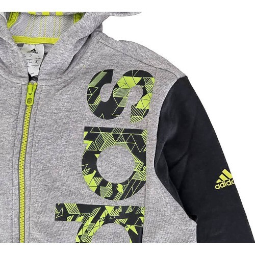 Толстовка Adidas для подростков YB RD KN FZHD Grey Black S22627