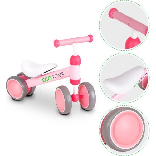 Практичный розовый мини кросс-кантри велосипед Ecotoys
