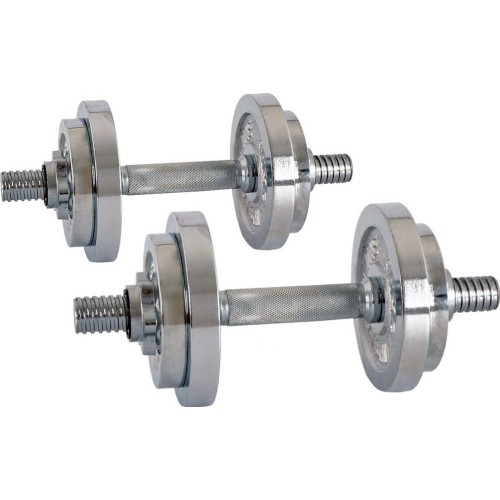 InSPORTline 2x3-10kg Interchangeable Weight Chrome Dumbbell Set