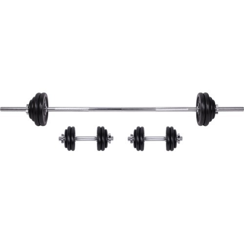 Stieņa un hanteļu komplekts ar koferi inSPORTline 50 kg
