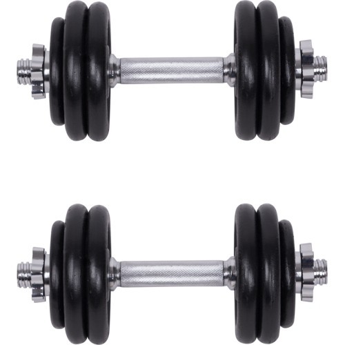 Stieņa un hanteļu komplekts ar koferi inSPORTline 50 kg