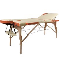 Mobilais koka masāžas galds 3 gab inSPORTline Japane - White-Orange