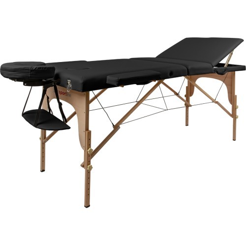 Massage Table inSPORTline Japane 3-Piece Wooden - Black