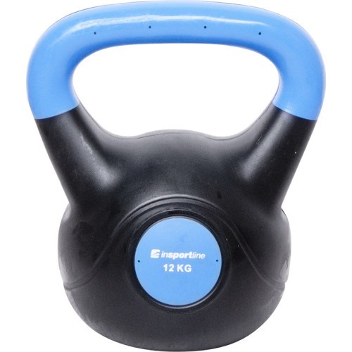 Cement-Filled Vinyl Kettlebell inSPORTline Vin-Bell Dark 12 kg