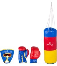 Боксерский мешок + защита головы + перчатки Spartan 1 кг