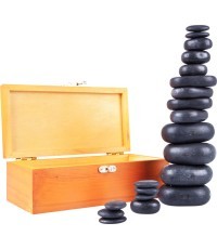 Lavas masāžas akmeņu komplekts inSPORTline Bazalta akmens 20gab.