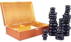 Lavas masāžas akmeņu komplekts inSPORTline Bazalta akmens 36gab.