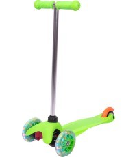 Детский трехколесный самокат WORKER Lucerino со светящимися колесами - Green